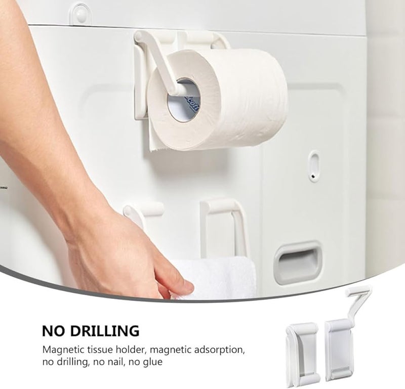 Bathroom Toilet Paper Holder Stand Plastic Storage Rack Easy Install - Image 4